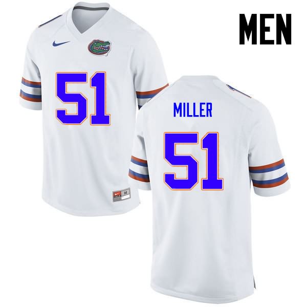 NCAA Florida Gators Ventrell Miller Men's #51 Nike White Stitched Authentic College Football Jersey OOA0564SS